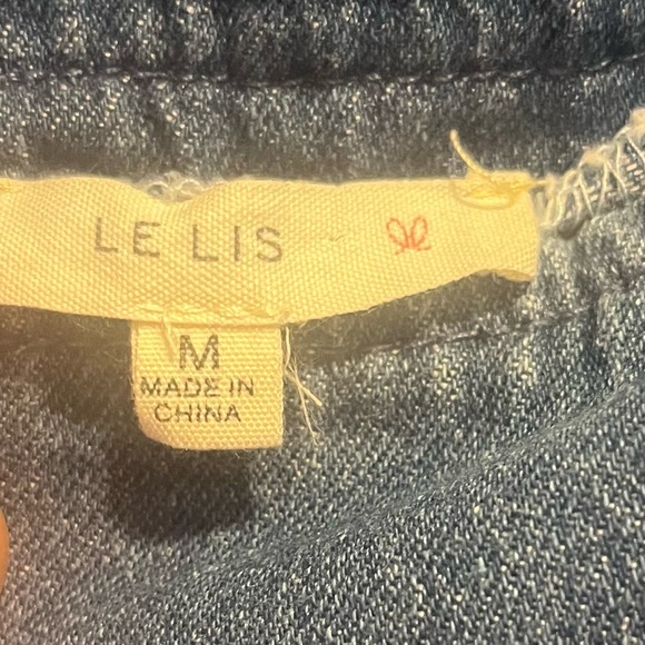 LE LIS Denim Jean Wide Leg Overalls - Picture 10 of 14